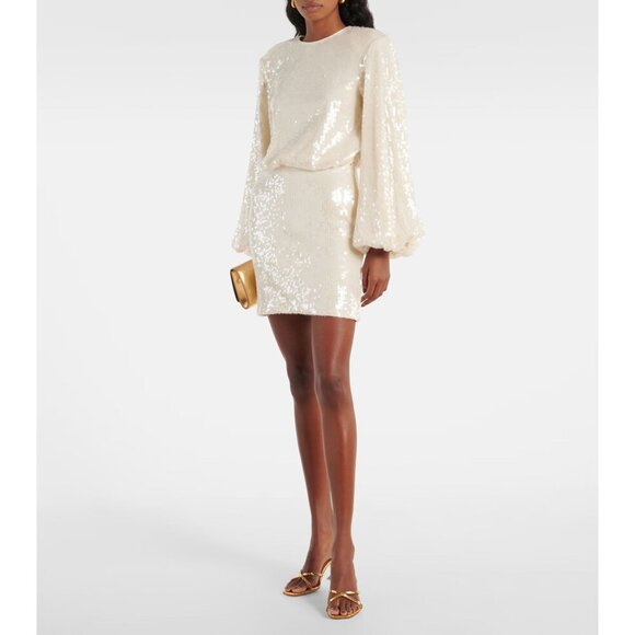 ROTATE Sequins Dress in Egret 38 New Womens Mini Cocktail - Picture 17 of 17